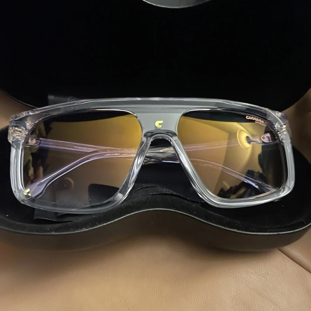 CARRERA 1061/S 9001V TRANSPARENT GOLD AUTHENTIC SUNGLASSES W/CASE 59-16